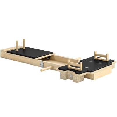SPORTNOW Pilates Reformer Multifuncional con Bandas de Resistencia Asas para Casa Gimnasio Natural