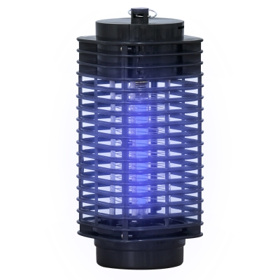 Outsunny Lampada Antizanzare Elettroinsetticida con Luce UV Nero