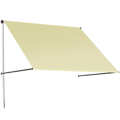 Outsunny Store Banne Rétractable 150x116cm Aluminium Crème