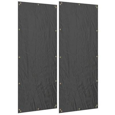 Outsunny Abdeckung für Brennholzregal, 2er-Set, wetterfest & staubdicht, 148 x 62 cm, Schwarz