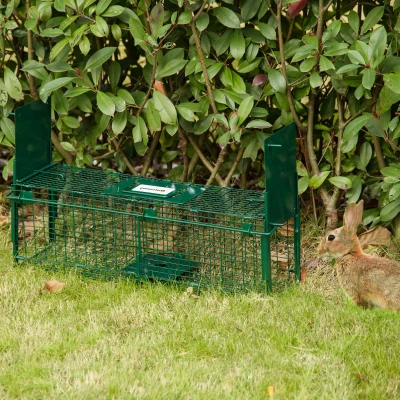 PawHut Piège Petits Animaux 2 Entrées 60cm Vert