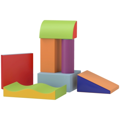 HOMCOM 7 Piece Soft Play Set for Toddlers Blue 1-3 Years