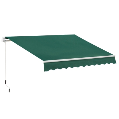 Outsunny Tenda da Sole a Manovella 3x2 m Regolabile Verde