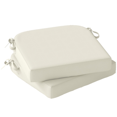 Outsunny Chair Cushions Set 7cm Foam with Ties Cream White