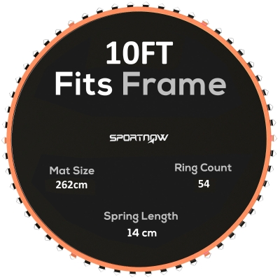 SPORTNOW Trampoline Mat 10ft with 54 V-Hooks Orange