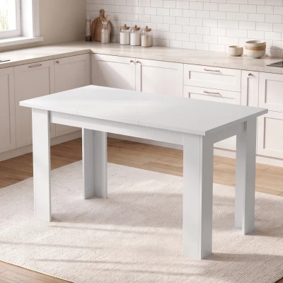HOMCOM Mesa de Comedor para 4 Personas con Sobre Abatible y Compartimentos Ocultos, 120 x 60 x 75,5 cm, Blanco