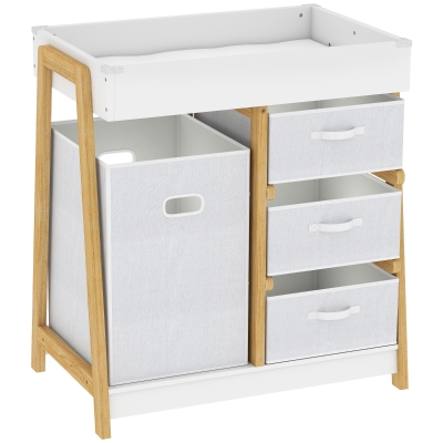 AIYAPLAY Baby Changing Table 3 Drawers Waterproof Pad White