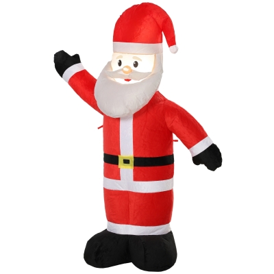 Outsunny Pai Natal Insuflável de Natal 150 cm com Acabamento Aveludado e Saco de Arrumação, Decoração de Exterior