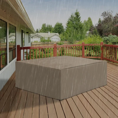 Outsunny Schutzhülle für Gartenmöbel Winterfest Wasserdicht Abdeckung Abdeckplane Oxford 275 x 205 x 90 cm Beige
