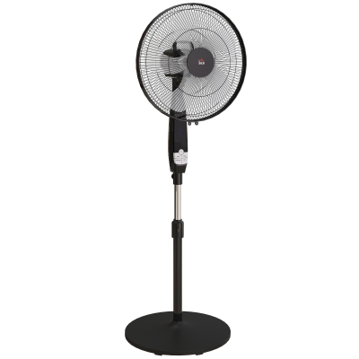 HOMCOM Ventilateur Pied Ø42cm LED Télécommande Hauteur Réglable Noir
