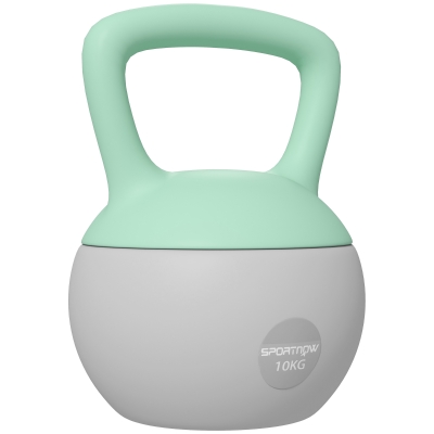 SPORTNOW Kettlebell 10kg Sable Métallique Poignée Antidérapante