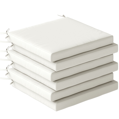 Outsunny Set of 6 Outdoor Seat Cushions Water-Repellent White