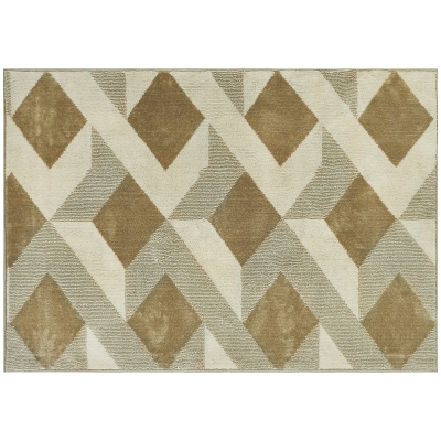 HOMCOM Tapis Jaune 170x120cm Poils Courts Lavable Salon/Bureau