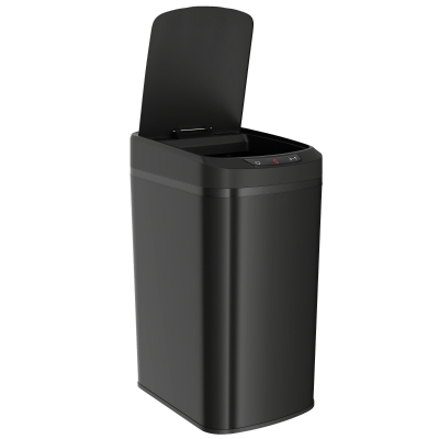 HOMCOM 12L Sensor Bin Stainless Steel Kitchen Black