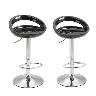 HOMCOM Sgabelli da bar 46cm x 41cm x 76-96cm Nero