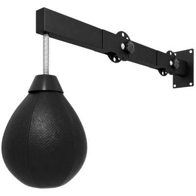 SPORTNOW Wall-Mounted Adjustable Boxing Speed Bag Home Gym Black