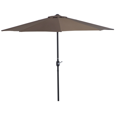 Outsunny Parasol Demi-Lune Marron avec Manivelle
