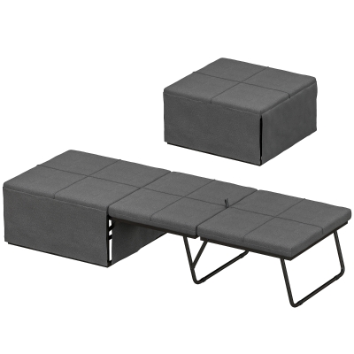 HOMCOM Klappbett, mit Matratze und Schutzabdeckung, 190 x 69 x 38,5 cm, Grau