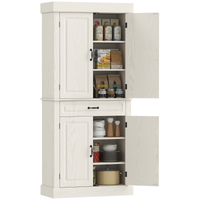 HOMCOM Credenza Cucina con 2 Armadietti e Cassetto Bianco