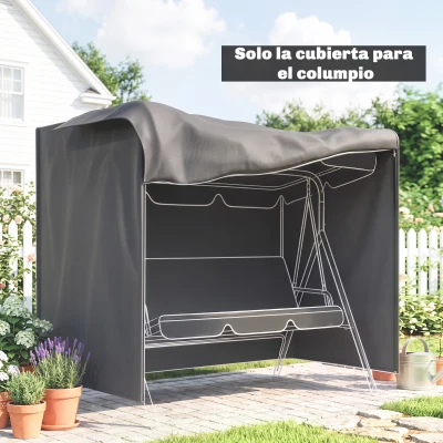 Outsunny Funda para Balancín de Jardín con Cremallera Cubierta para Muebles de Exterior 177x114x152 cm Gris Oscuro