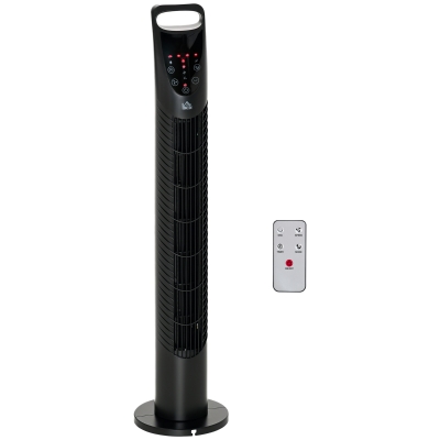 HOMCOM Oscillating Tower Fan 31" Black with Remote Control