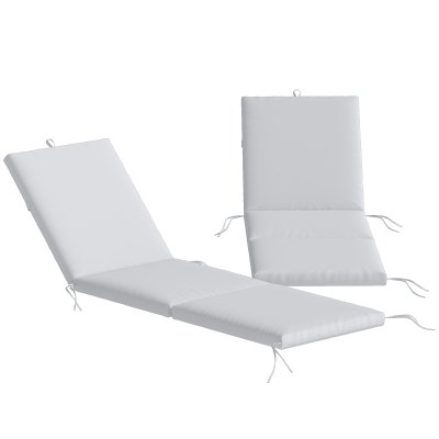 Outsunny 2 Coussins Chaise Longue 182x53x6cm Gris Clair Jardin