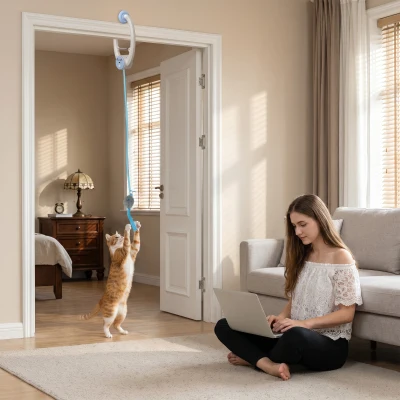 PawHut Interactive Cat Toy USB Rechargeable Bouncing Mouse