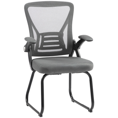 HOMCOM Ergonomic Office Chair Mesh Back Steel Legs Dark Grey