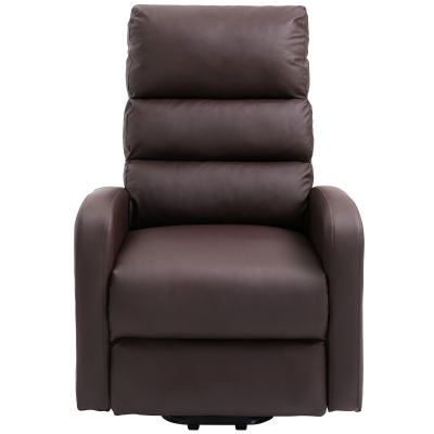 Power Lift Recliner Massage Chair with Heat & Vibration, Brown
