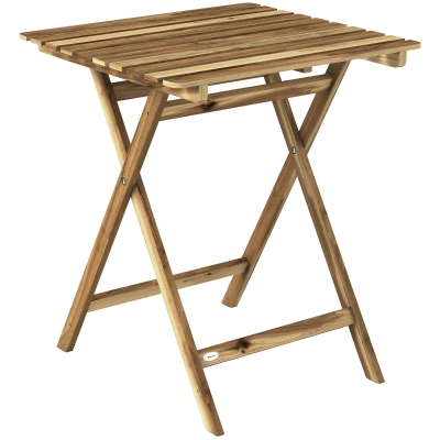 Outsunny Foldable Wooden Coffee Table Patio Natural Wood