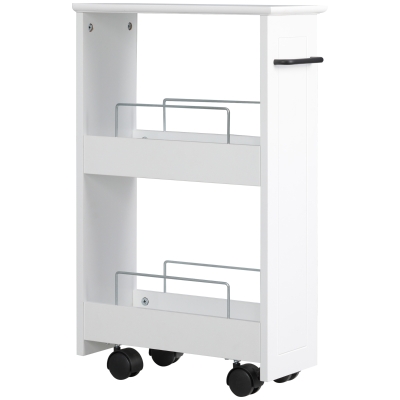 kleankin Carrello Salvaspazio Multiuso in Legno con Ruote