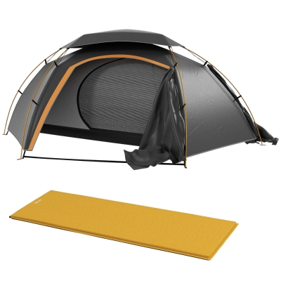 Camping Tent with Air Mattress 250L x 280W x 116Hcm Dark Grey/Khaki