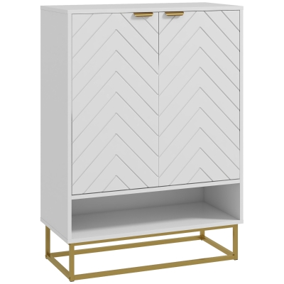 HOMCOM Modern Shoe Storage Cabinet for 12 Pairs, Open Shelf