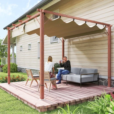 Pergola 232H x 299L x 296Wcm Natural wood finish