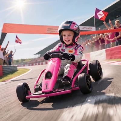 HOMCOM 24 V Elektrisch Go-Kart voor Kinderen tot 13 km/u Gokart met Driftfunctie, Drift-Kart met 2 Motoren voor 8–12 Jaar Roze