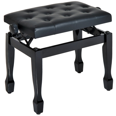 HOMCOM Sgabello per pianoforte 64cm x 35cm x 45-55cm Nero
