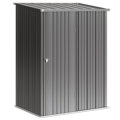 Outsunny Cobertizo de Jardín Exterior 1,34 m² 161,5x94,5x196 cm con Puerta y Cerradura para Almacenamiento de Herramientas Negro