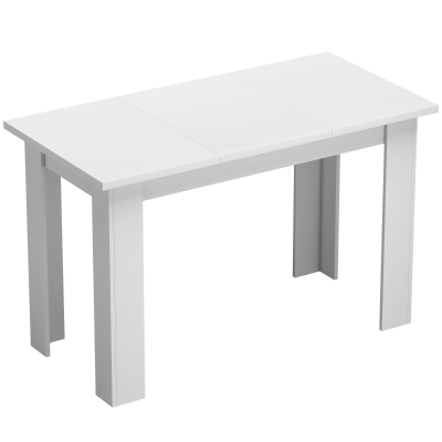 HOMCOM Mesa de Comedor para 4 Personas con Sobre Abatible y Compartimentos Ocultos, 120 x 60 x 75,5 cm, Blanco
