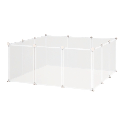 PawHut Portable Pet Playpen 12 Panels for Small Animals White
