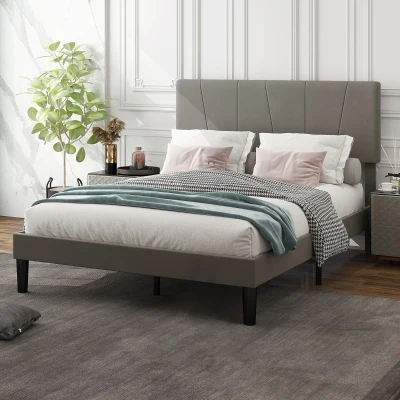 Double Bed Frame 145W x 196D x 120H cm Grey