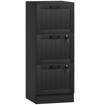 HOMCOM Filing Cabinet 3-Drawer Lockable Office Storage Black