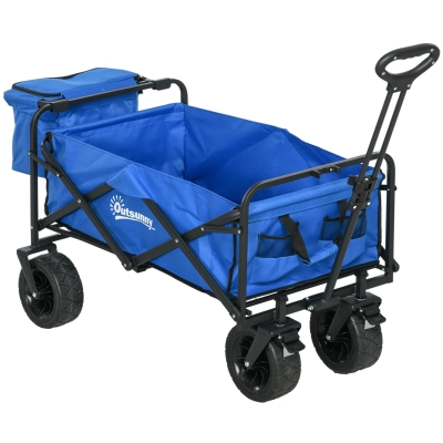 Outsunny Carrello da Giardino 110L Maniglia Telescopica e Borsa