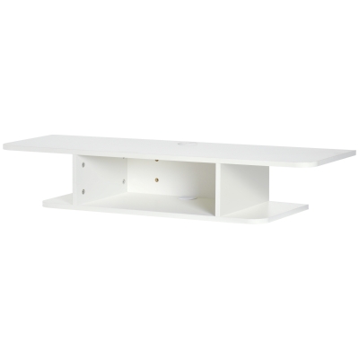 HOMCOM Floating TV Unit Stand for TVs up to 40", Wall Mounted Media Console with Storage Shelf, Entertainment Center, White