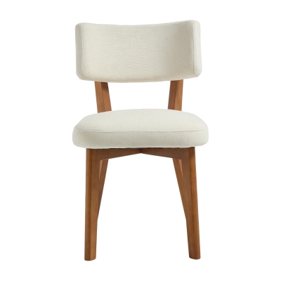 Stylish Mid-Century Dining Chairs with Ergonomic Backrest, 47L x 54.5W x 77H cm, Beige