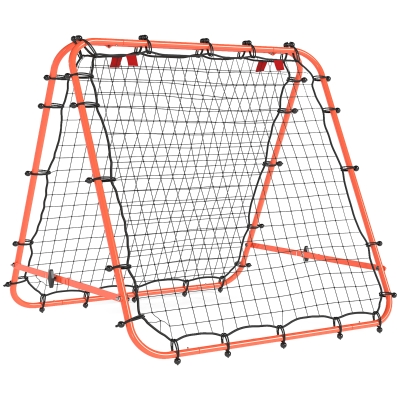 HOMCOM Football Rebounder Net Adjustable Angles Orange