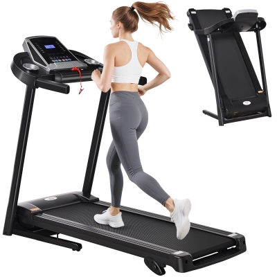 HOMCOM 2.0HP Folding Treadmill with LED Display, 12.8 km/h