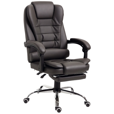HOMCOM Fauteuil Bureau Inclinable Roulettes Café
