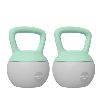 Kettlebell 2 x 10kg Grey and Green