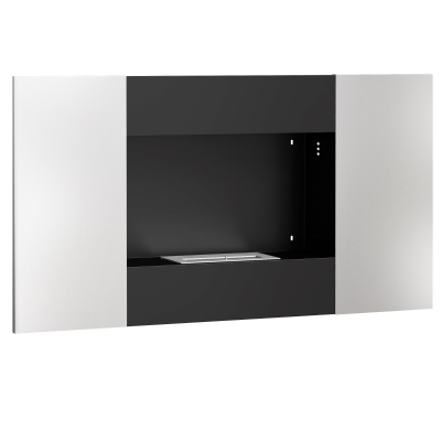 HOMCOM Camino a Bioetanolo a Incasso in Acciaio Inox Nero Argento