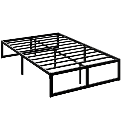 HOMCOM Small Double Bed Steel Underbed Storage 4ft Black